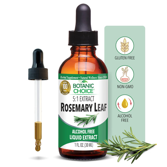 Botanic Choice - Rosemary Leaf Liquid Extract - Alcohol Free, Gluten Free - Fast Acting Supplement Drops - Easy to Use Dropper - 1 Fluid Ounce