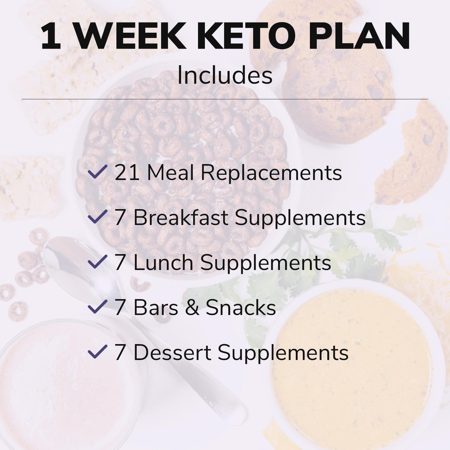 Wonderslim Keto Friendly 1 Week Diet Kit 49 Meals - Low Carb Meal Replacements, Bars & Snacks, Breakfast, & More