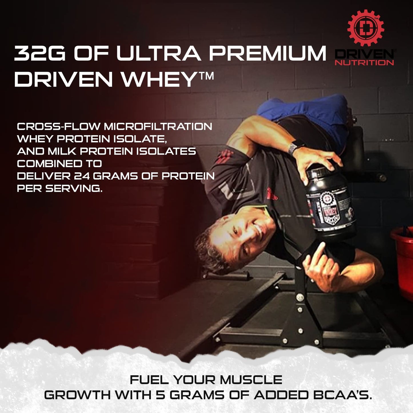 Driven WHEY- Grass Fed Whey Protein Powder: Delicious, Clean Protein Shake- Improve Muscle Recovery with 23 Grams of Protein with Added BCAA and Digestive Enzymes (2 lb, Banana Pie)