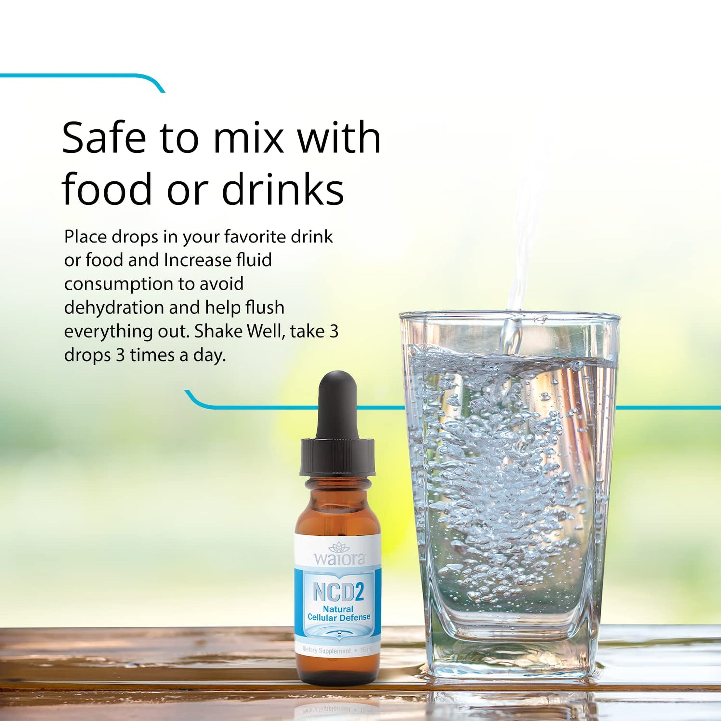 Waiora NCD2 Activated Liquid Zeolite Drops, Natural Body Cleanse and Immune System Support, Promotes pH Balance, Healthy Gut and Inflammatory Response, 100% Natural, Non-Toxic (2-Bottles / 180 serv.)
