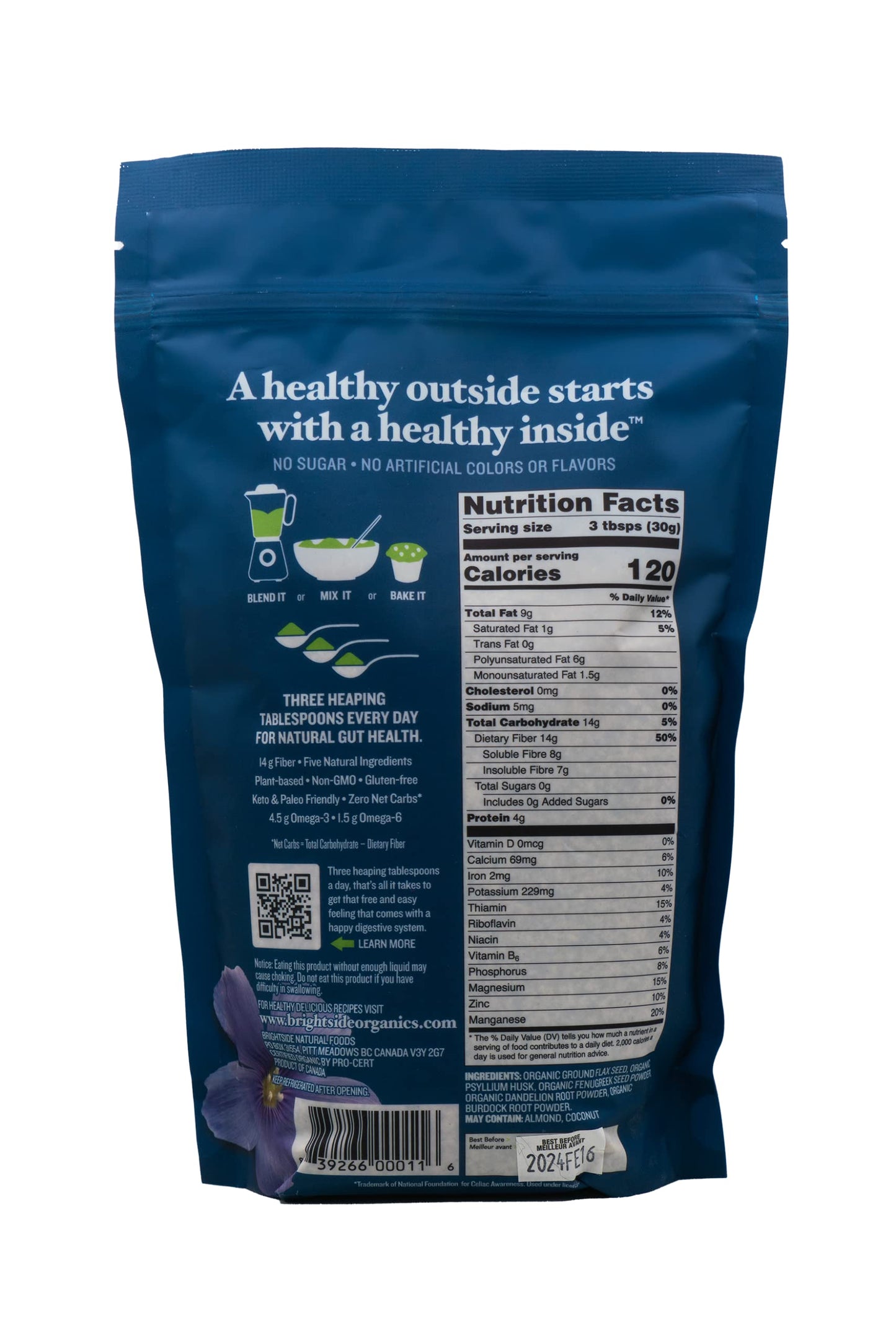 Natura Fiber, All-Natural Organic Fiber Powder Supplement, Plant-Based Whole Food Ingredients, No Artificial Colors or Flavors