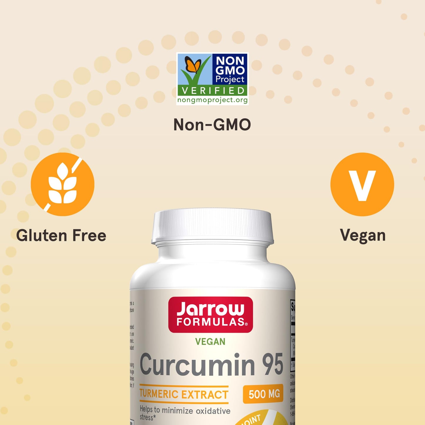 Jarrow Formulas Turmeric Curcumin Supplement - Curcumin 95, Turmeric Supplements, 500 mg for Antioxidant & Joint Support, 120 Capsules