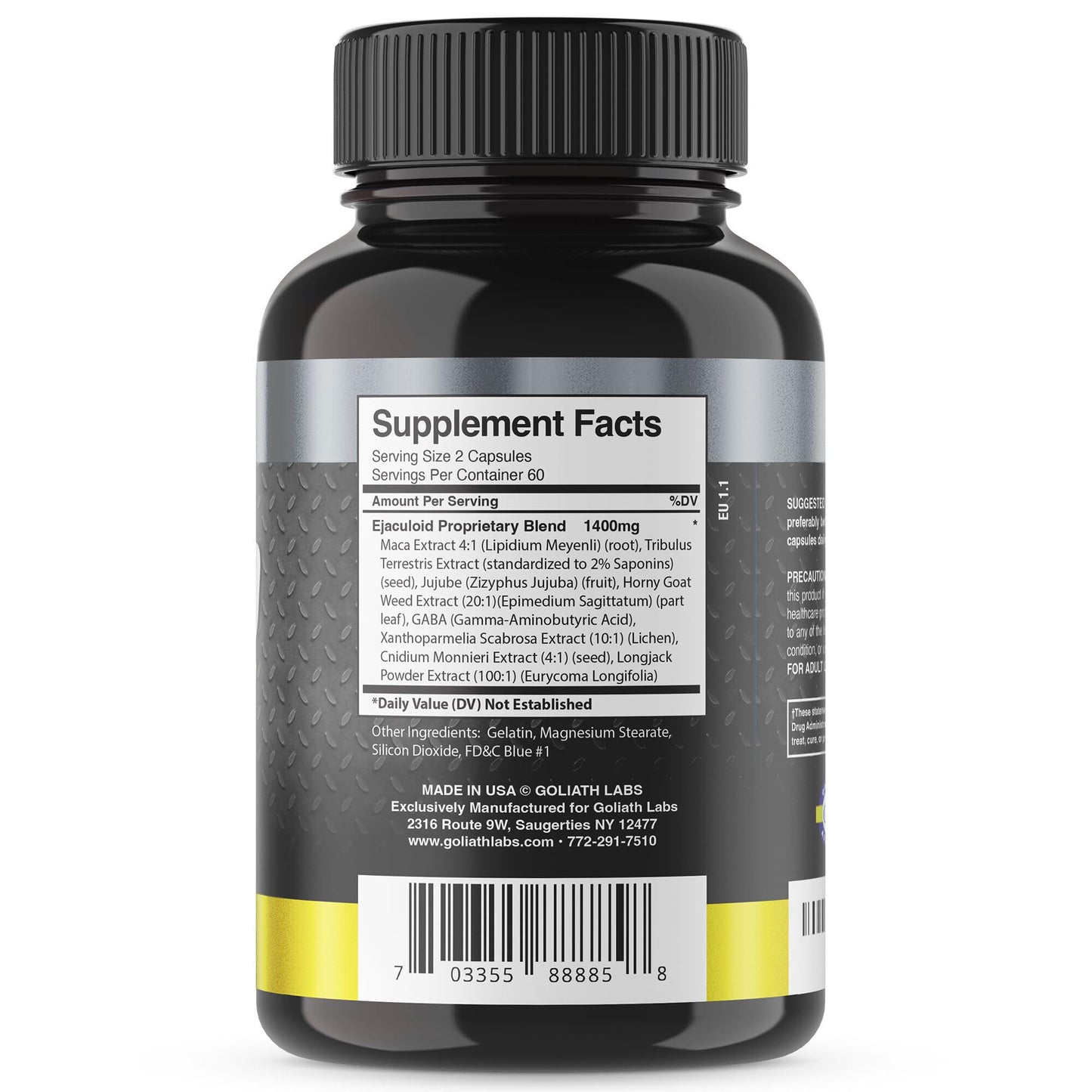 Goliath Labs Men's Energy Booster Capsules [120 Capsules/Bottle] Natural Stamina Booster Pills for Men More Volume - Multivitamin Enriched Performance Boosting Health Supplements