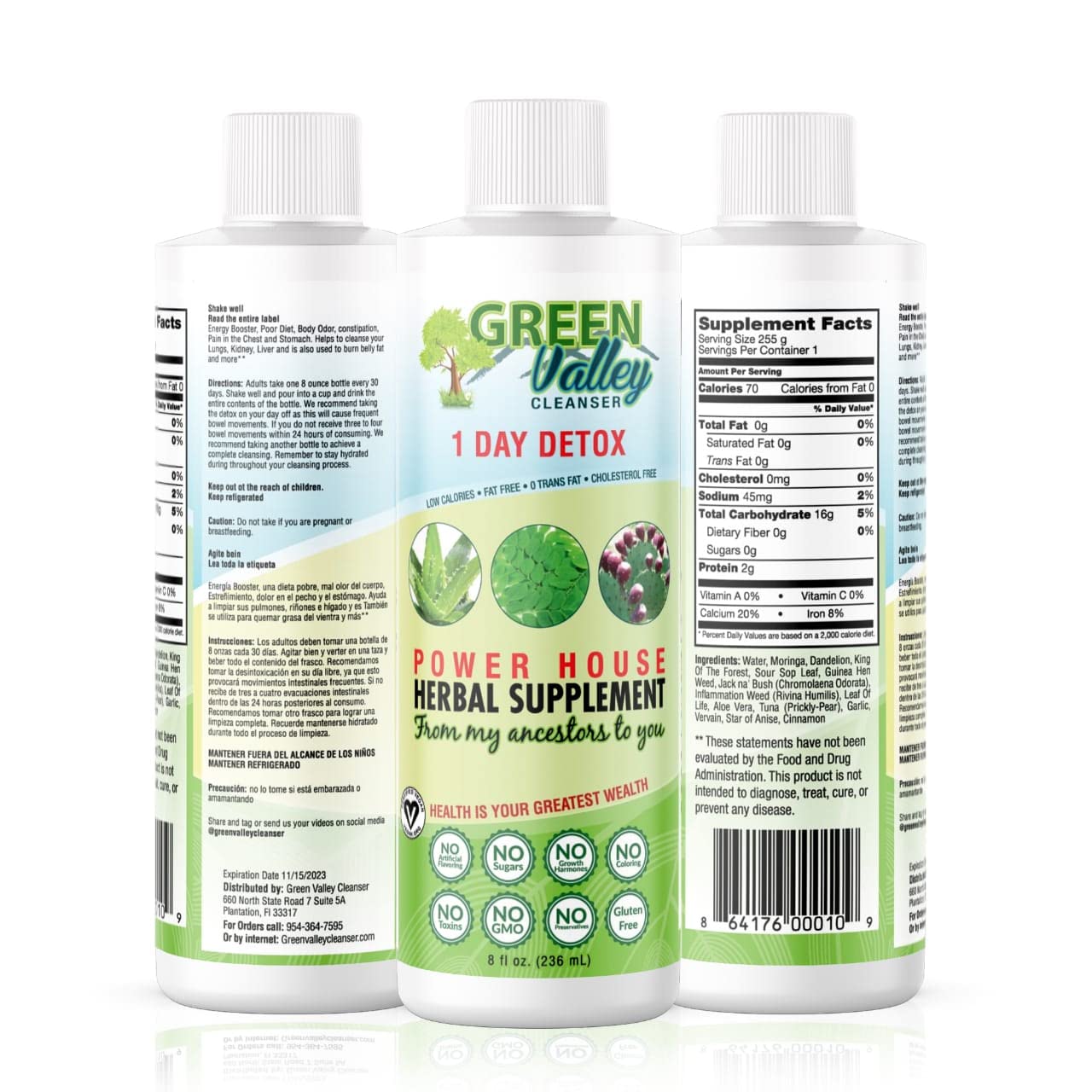 1 Day Colon Liquid Cleanse Formula and Liver Detox - Vegan Friendly, Helps Healthy Digestion, Gut Support, Boost Energy Levels and Bowl Movements | 8 Fl Oz