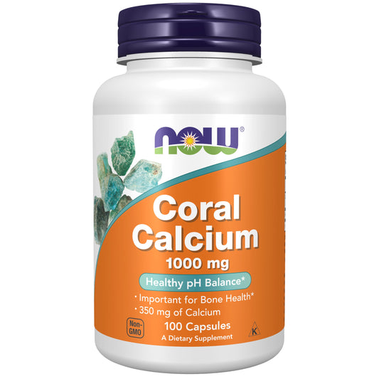 NOW Supplements, Coral Calcium 1,000 mg, Bone Health*, Healthy pH Balance*, 100 Veg Capsules