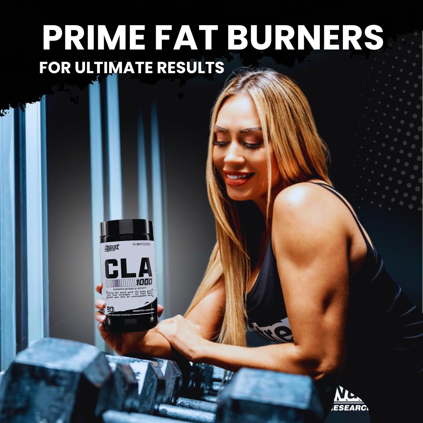 Nutrex CLA 90 Soft Gels - 1000mg Conjugated Linoleic Acid Active Blend from Safflower Oil - Stimulant-Free Metabolism Booster Pills for Weight Loss
