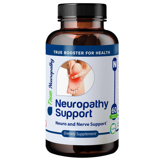 TRUEMED Neuropathy Support Neuro and Nerve Health Supplement with Vitamin D3, B6, B12, Acetyl-L-Carnitine, Alpha-Lipoic Acid, and Benfotiamine Supports Feet Nerve Function 60 Vegetable Capsules