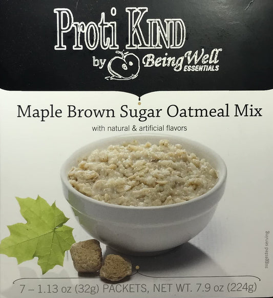 Proti King High Protein Oatmeal for Weight Loss - 7 servings - 15g protein - 120 calories (Maple Brown Sugar)