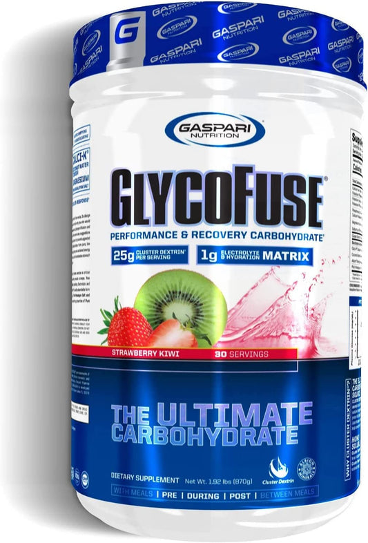 Gaspari Nutrition Glycofuse: Performance and Recovery Carbohydrate, 25g Cluster Dextrin and 1g Electrolyte and Hydration Matrix (Strawberry Kiwi, 30 Servings)