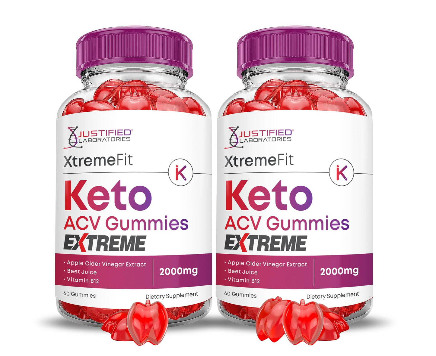 (2 Pack) Xtreme Fit Keto ACV Gummies Extreme 2000MG XtremeFit Keto Gummies Apple Cider Vinegar Formulated with Pomegranate Beet Juice Powder B12 Vegan Non GMO 120 Gummys