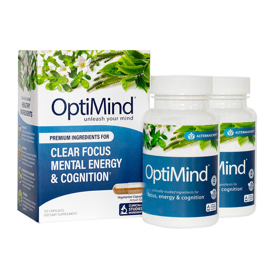 Optimind Nootropics Brain Booster Supplement | Enhance Focus and Cognition, Improve Retention, Sustain Energy | Clinically Studied Ingredients, Bacopa, Tyrosine, Huperzine A, GABA - 2 Bottle (64 Ct)
