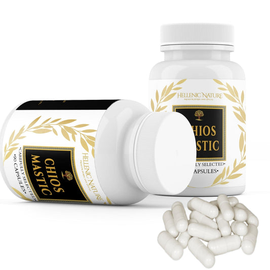 Premium Chios Mastic Natural SUGARLESS Gum Capsules - Especially Selected to Improve Health - Vegan Breath Care, Organic, No Carb Diet, H Pylori