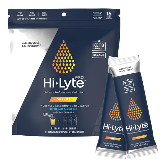 Hi-Lyte Pro Hydration Packets - 16 Individual Drink Packets | Orange | Flavored Electrolyte Powder | Sugar-Free, Zero Carb, Zero Calorie