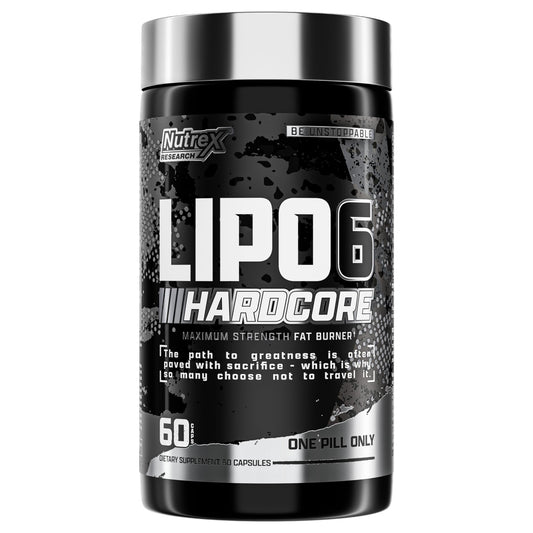 Nutrex Research Lipo-6 Hardcore Supplement, Supports Metabolism & Energy, Dietary Capsules - 60 Count
