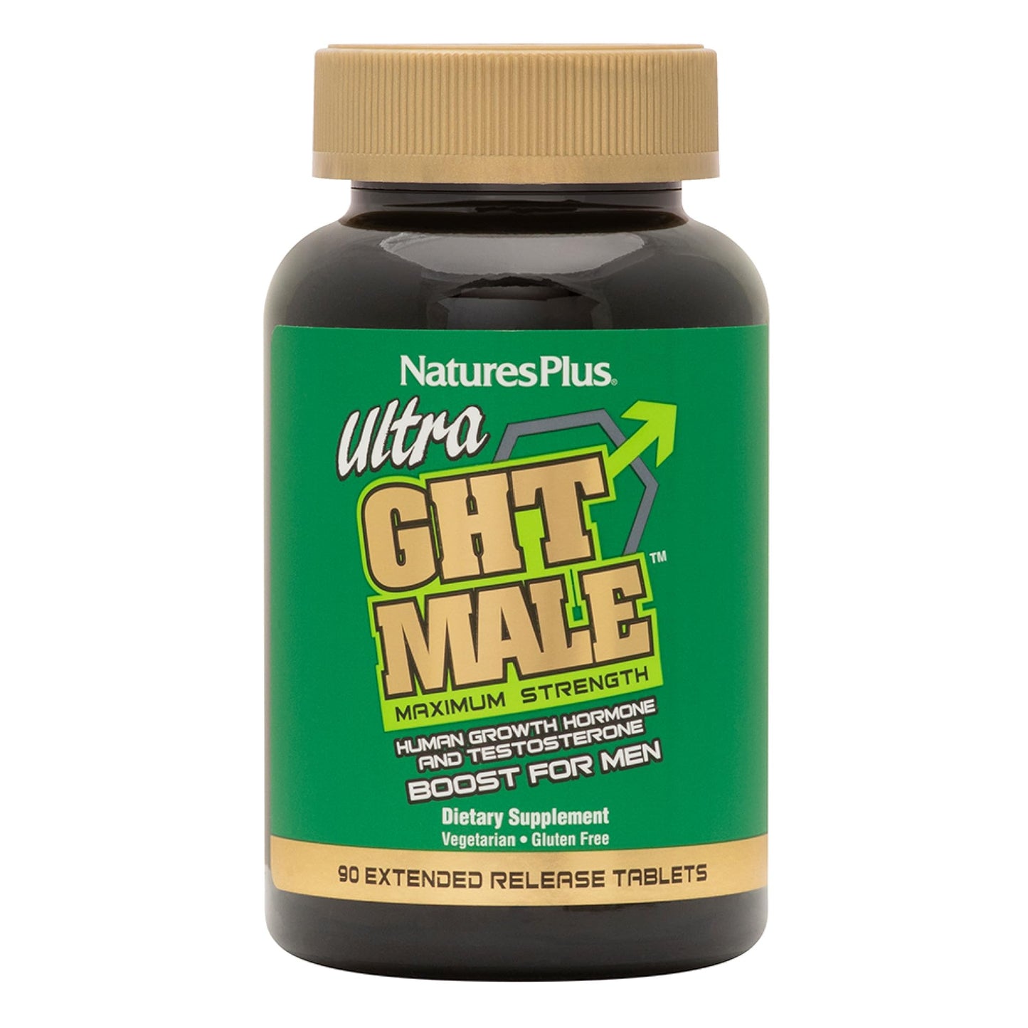 Natures Plus Ultra GHT Male - 90 Extended Release Tablets - Maximum Strength Human Growth Hormone Boost - Gluten Free - 30 Servings