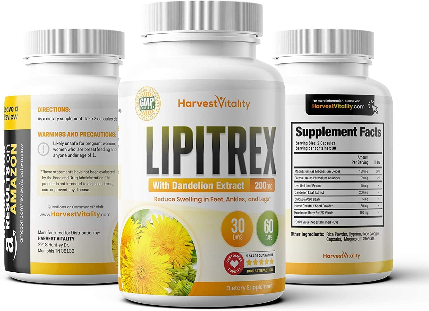 Swollen Feet and Ankles? Lipitrex Helps Reduce Swelling in Legs and Feet from Water Retention, Edema, & Slows Your Ankles from Swelling - Best for an Ankle That is Swollen, Swollen Foot, Edema in Leg