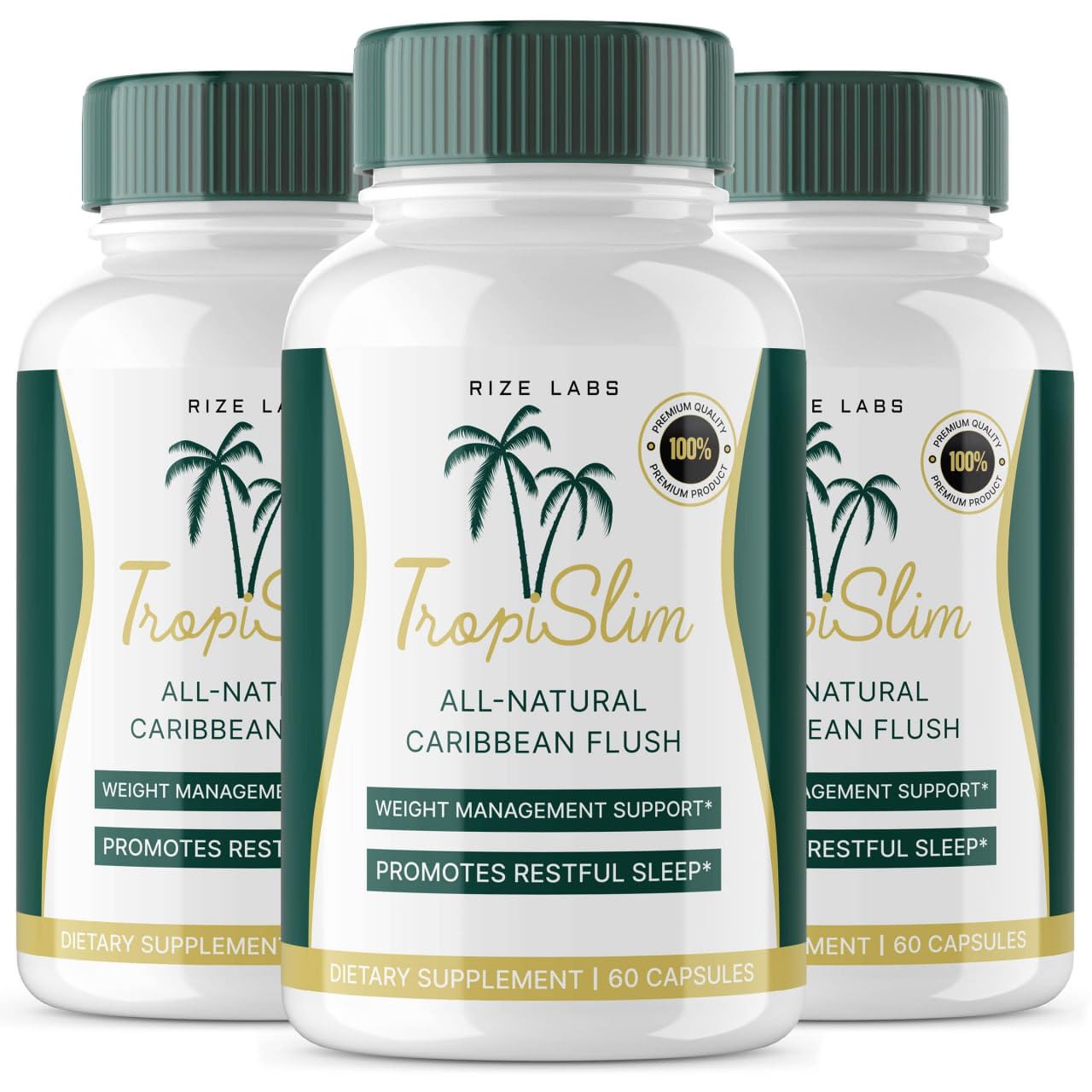 (Official 3 Pack) Tropislim, Tropislim All Natural Caribbean Flush, Weight Loss Supplement, Tropislim Slimming Capsules for Women, Healthy Lifestyle + Leaner Physique, Tropical Reviews (180 Capsules)