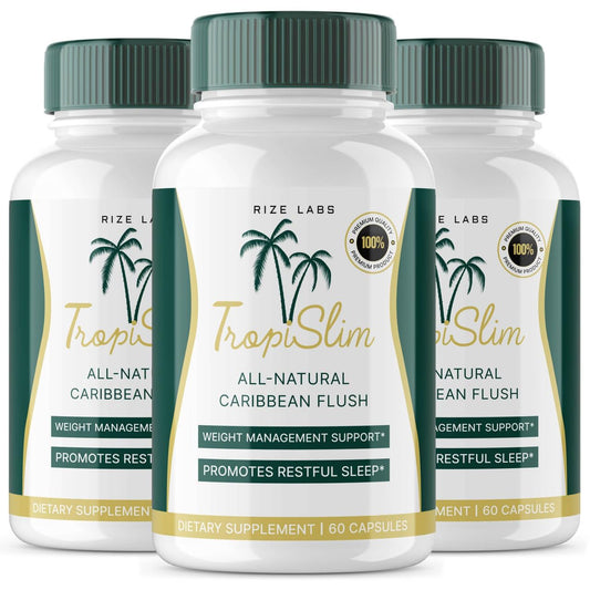 (Official 3 Pack) Tropislim, Tropislim All Natural Caribbean Flush, Weight Loss Supplement, Tropislim Slimming Capsules for Women, Healthy Lifestyle + Leaner Physique, Tropical Reviews (180 Capsules)