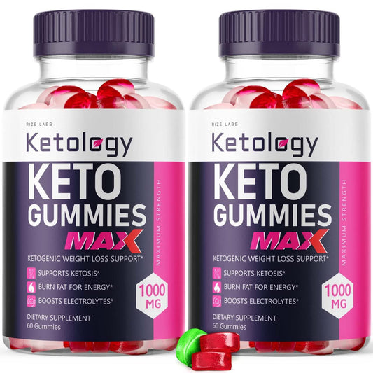 rize labs - Ketology Keto ACV Gummies - Advanced Apple Cider Vinegar Gummies (120 Gummies) (Pack of 2)