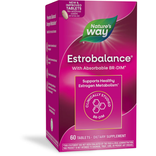 Nature's Way Estrobalance, Absorbable BR-DIM, Supports Healthy Estrogen Metabolism*, Vegan, Gluten Free, 60 Tablets (Packaging May Vary)