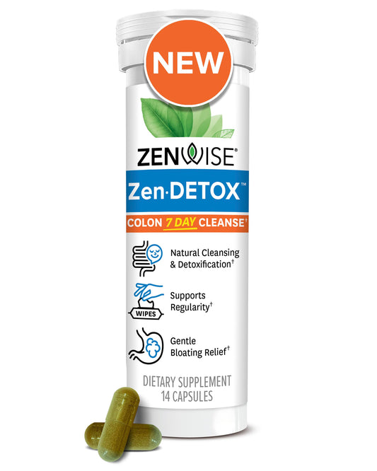 Zenwise Health 7 Day Cleanse - Detox & Colon Cleanse for Men & Women, Gut Cleanse Detox Pills for Digestive Health with Psyllium Husk, Senna Leaf, Bromelain, Ginger, ACV, and Probiotics - 14 CT