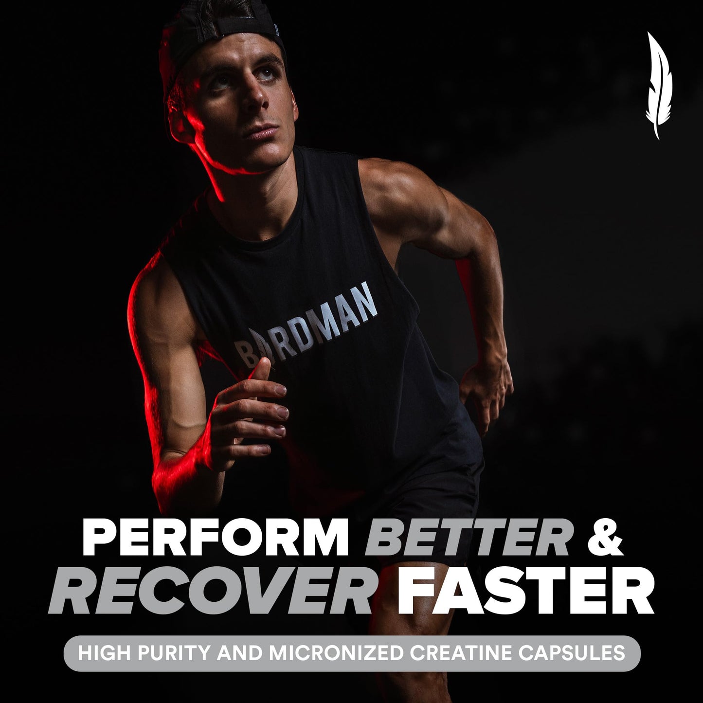 BIRDMAN Micronized Creatine Monohydrate Capsules for Muscle Growth & Recovery, Pre & Post Workout, Vegan Creatine, Caffeine Free, Gluten Free, Sugar Free | 50 Servings | 250 Capsules