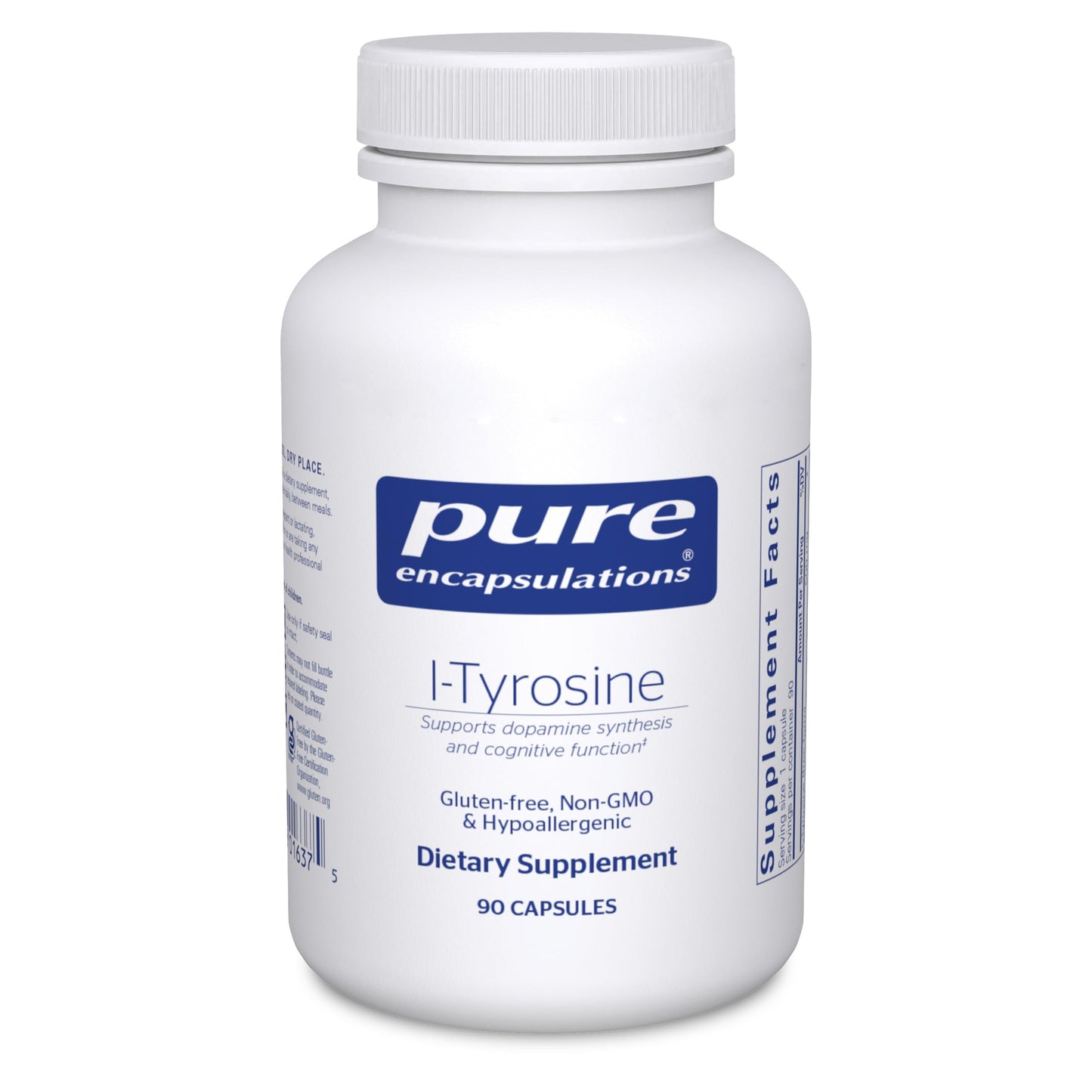 Pure Encapsulations L-Tyrosine - Amino Acid Supplement - for Brain Support, Dopamine & Thyroid Function* - Vegan & Non-GMO - 90 Capsules