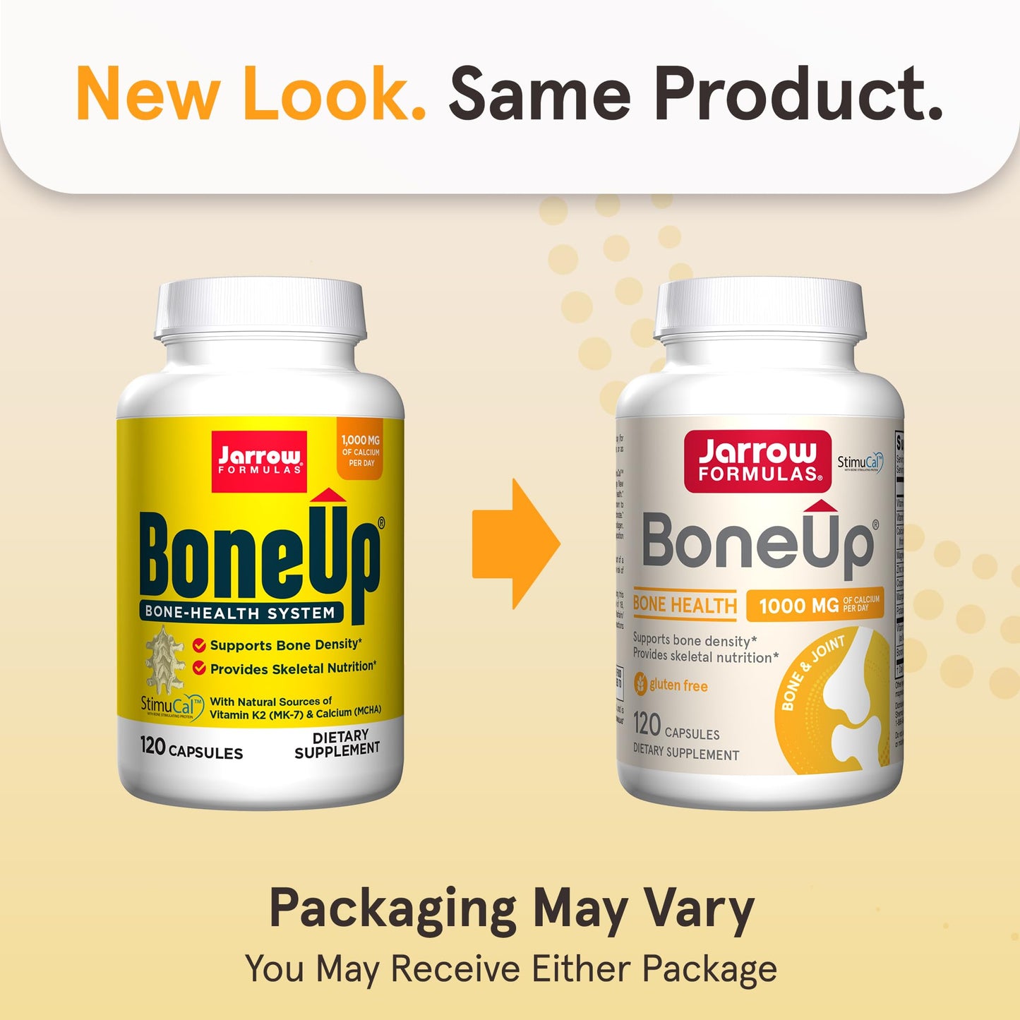 Jarrow Formulas Bone Up for Bone Density and Skeletal Nutrition, Includes D3, K2 (as MK-7), and Calcium, 120 Capsules Vitamin D3, K2 Supplements, Up to a 20-Day Supply