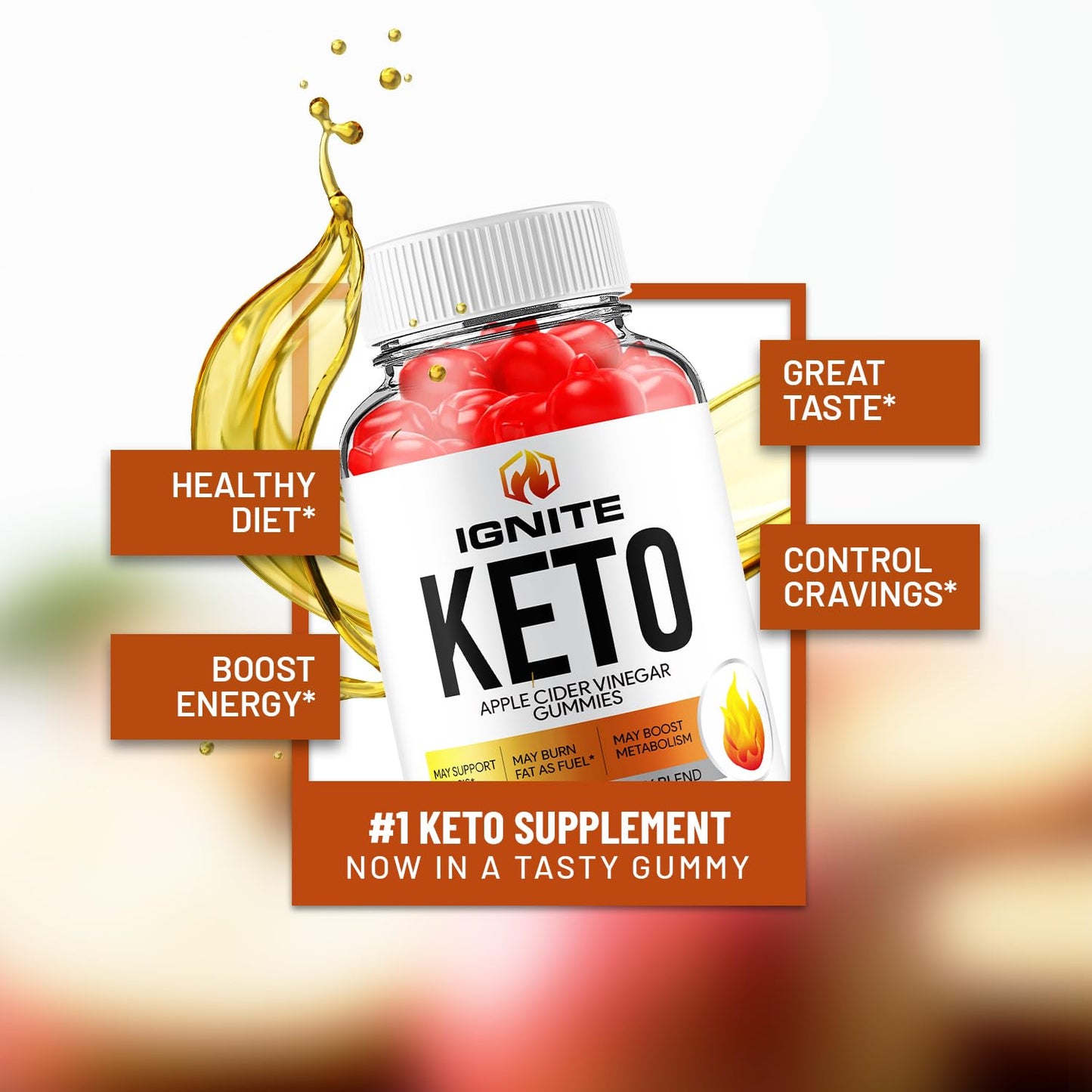 (3 Pack) Ignite Keto ACV Gummies - Advanced Formula Ignite Keto Plus ACV Gummies Apple Cider Vinegar Ignite ACV Dietary Supplement (180 Gummies)