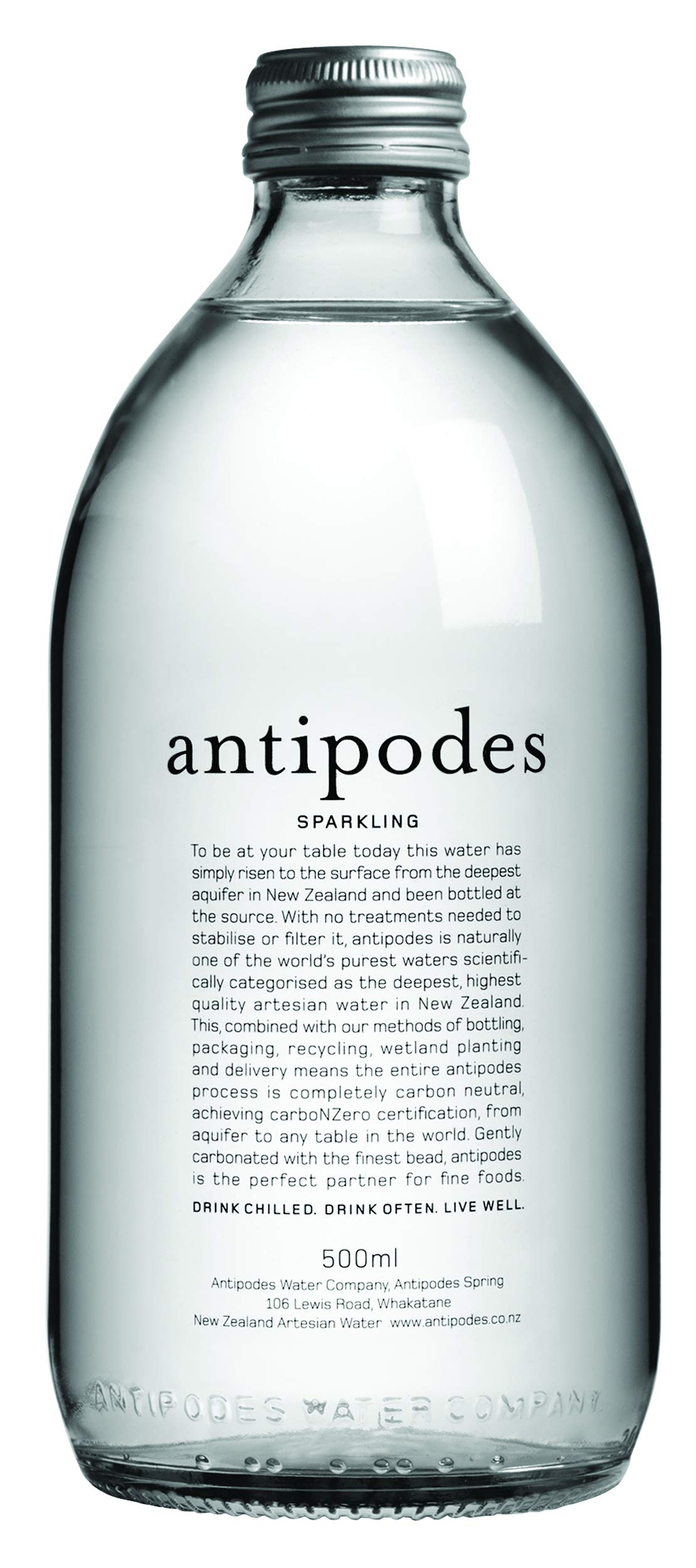 Antipodes  Sparkling Water  169 oz 500 mL 12 Glass Bottles