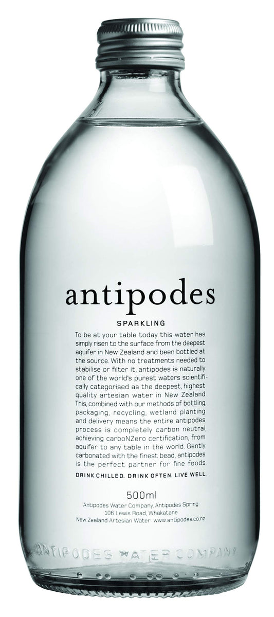 Antipodes  Sparkling Water  169 oz 500 mL 12 Glass Bottles