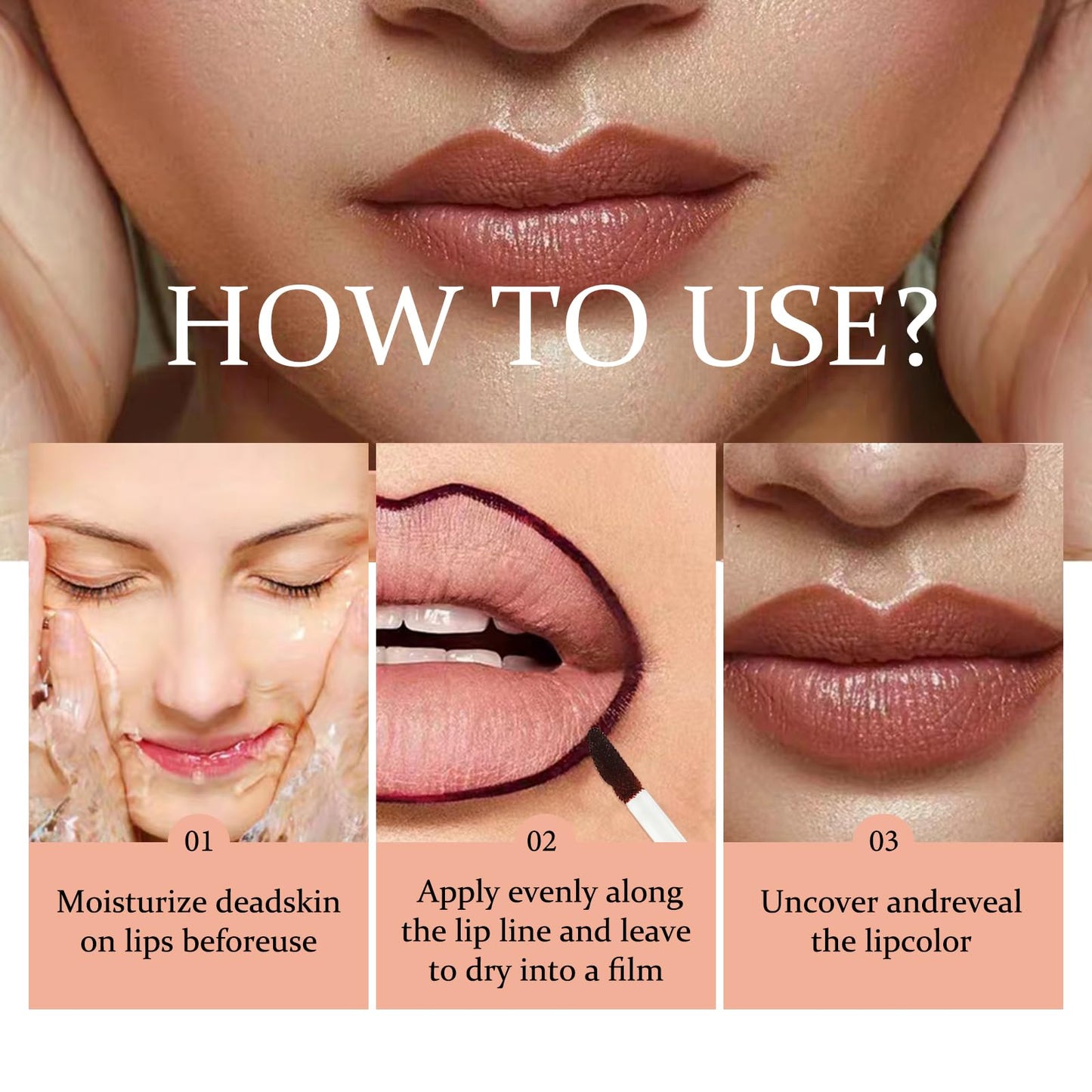 SELINE GIRL Peel Off Lip Liner Stain Velvet Tint - Long-Lasting, Moisturizing, Non-Sticky Matte Lip Lacquer, Highly Pigmented, Smudge-Proof Liquid Lipstick Makeup (brown)