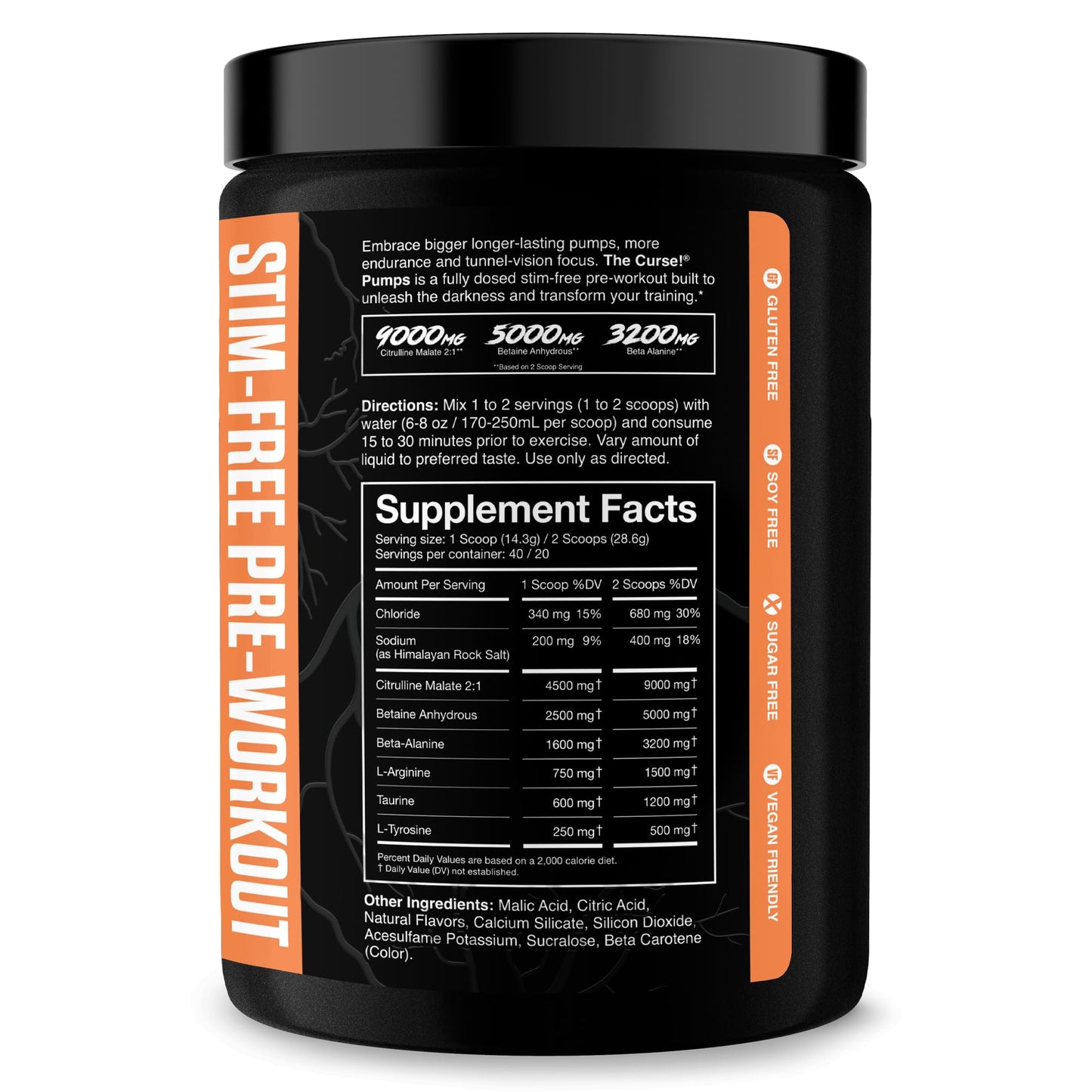 JNX SPORTS The Curse! Pump - Stim-Free Pre-Workout | Peach Mango 40 Serves | Caffeine-Free Pump Pre Workout, Non-Stim Nitric Oxide Preworkout for Men & Women