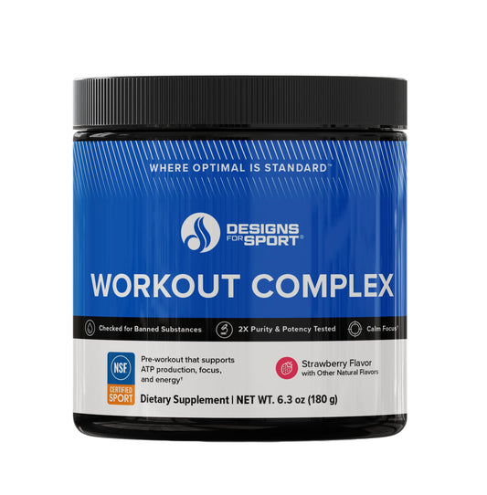 Designs for Sport Workout Complex - NSF Certified for Sport Pre Workout Powder - L-tyrosine, Acetyl L-Carnitine, Creatine & Caffeine to Support Workout Recovery, Energy and Focus (6.3 oz)