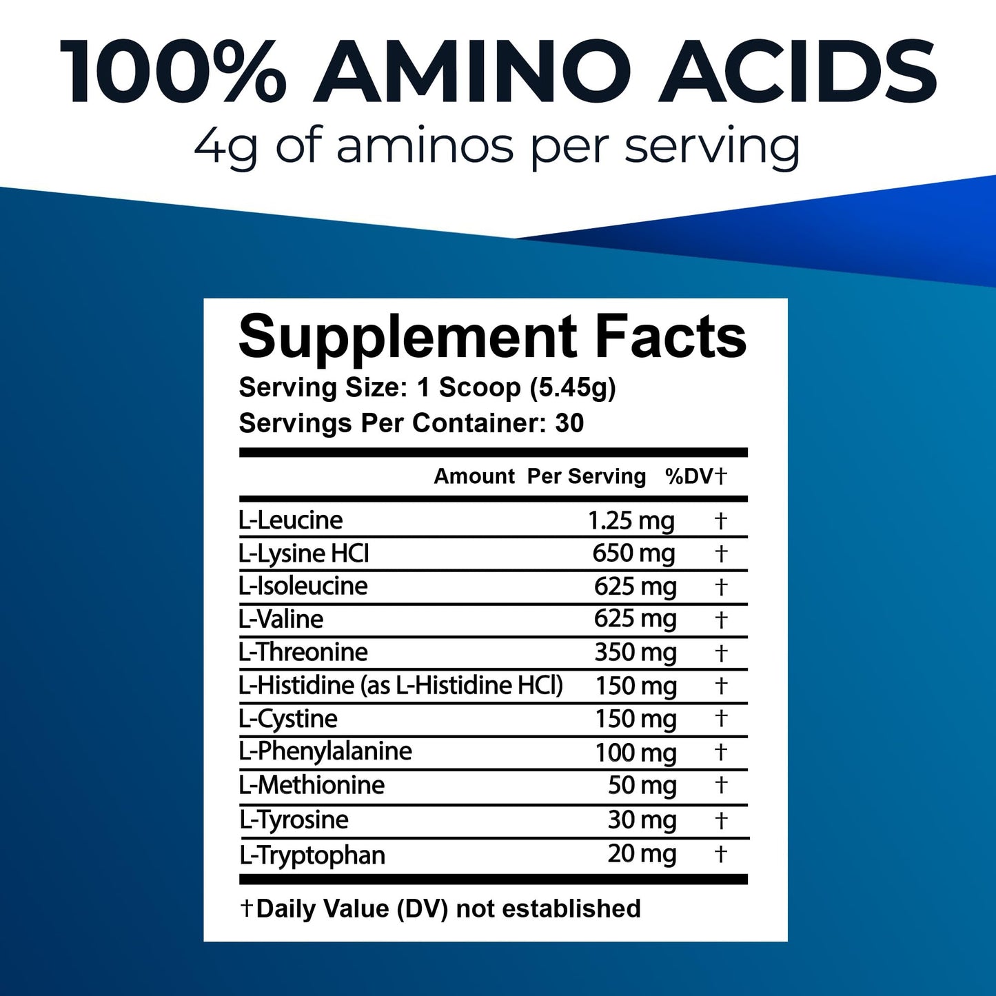 Ultimate Amino Complex Supplement (Citrus Flavor, 30 servings, 4g each) All 9 EAAs & BCAAs (L-Leucine, L-Isoleucine & L-Valine) Essential Amino Acid Powder for Women & Men for Energy & Muscle Recovery