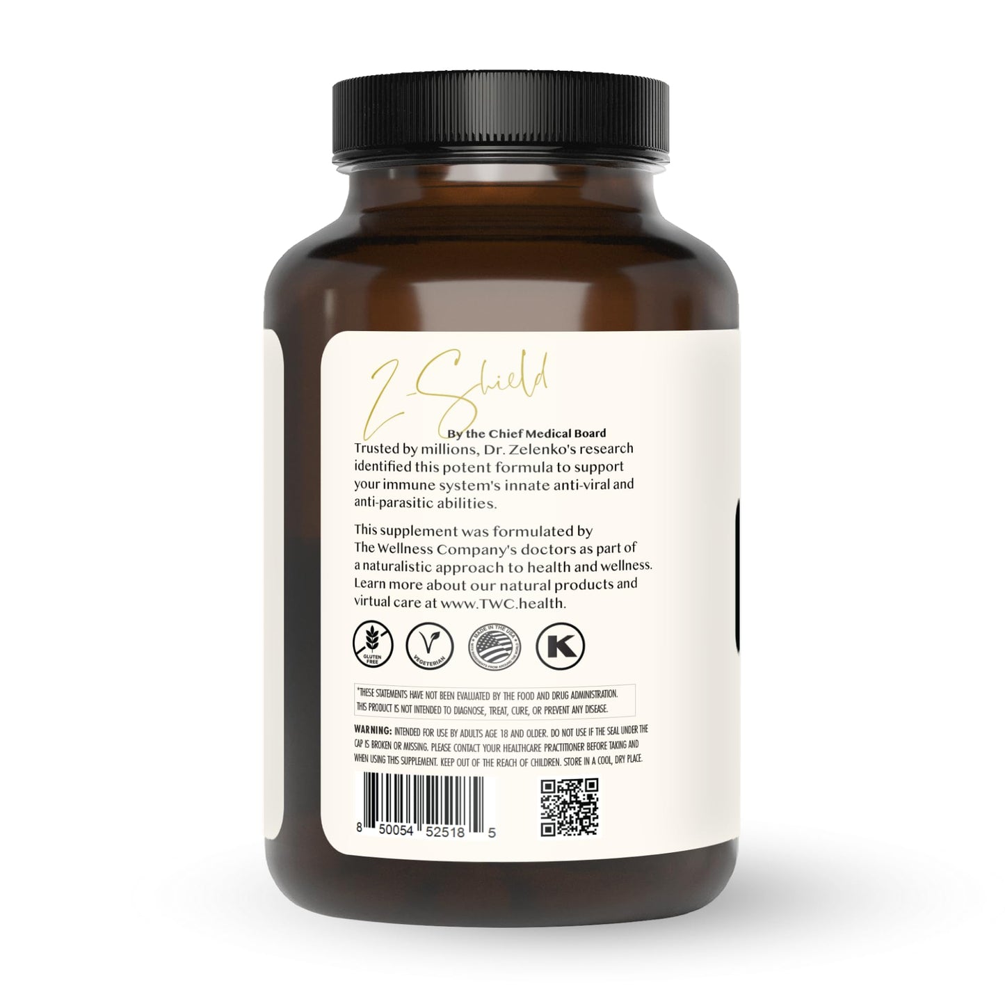 The Wellness Company Z-Shield | 90 Capsules | Detox Support Formula with St. John's Wort, Lemon Balm, Turmeric, NAC, and EGCG | Non-GMO, Gluten-Free | Supports Immune Health and Detoxification