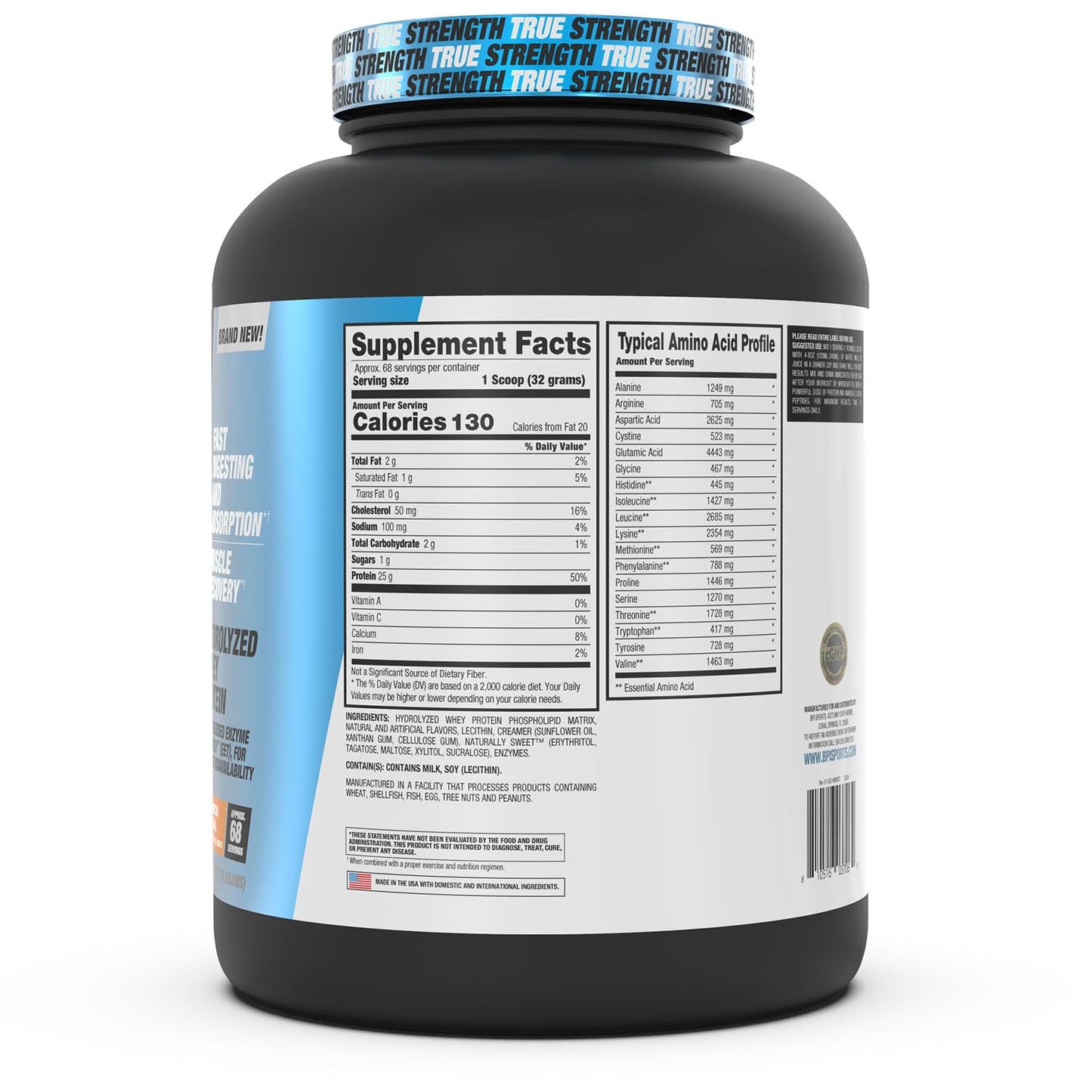 BPI Sports Hydro HD - 100% Hydrolyzed Whey Protein Powder - Muscle Growth, Recovery, 25g of Protein, Low Carb, Low Sugar, Fast Absorbing (68 Servings, Cinnamon Cereal)
