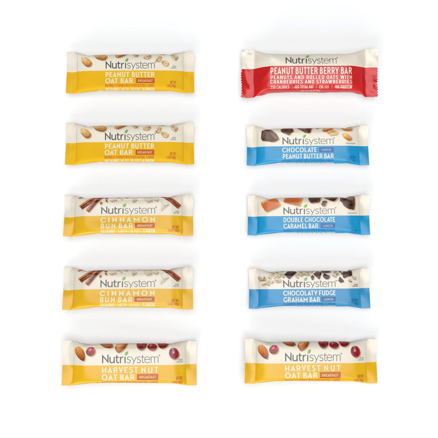 Nutrisystem® Breakfast and Lunch Bar Variety Pack, Helps Support Weight Loss - 10 Count