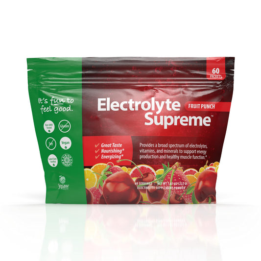 Jigsaw Health Electrolyte Supreme | Broad Spectrum of Electrolytes + Trace Minerals | Fruit Punch Flavor | 60 Servings (Packets)