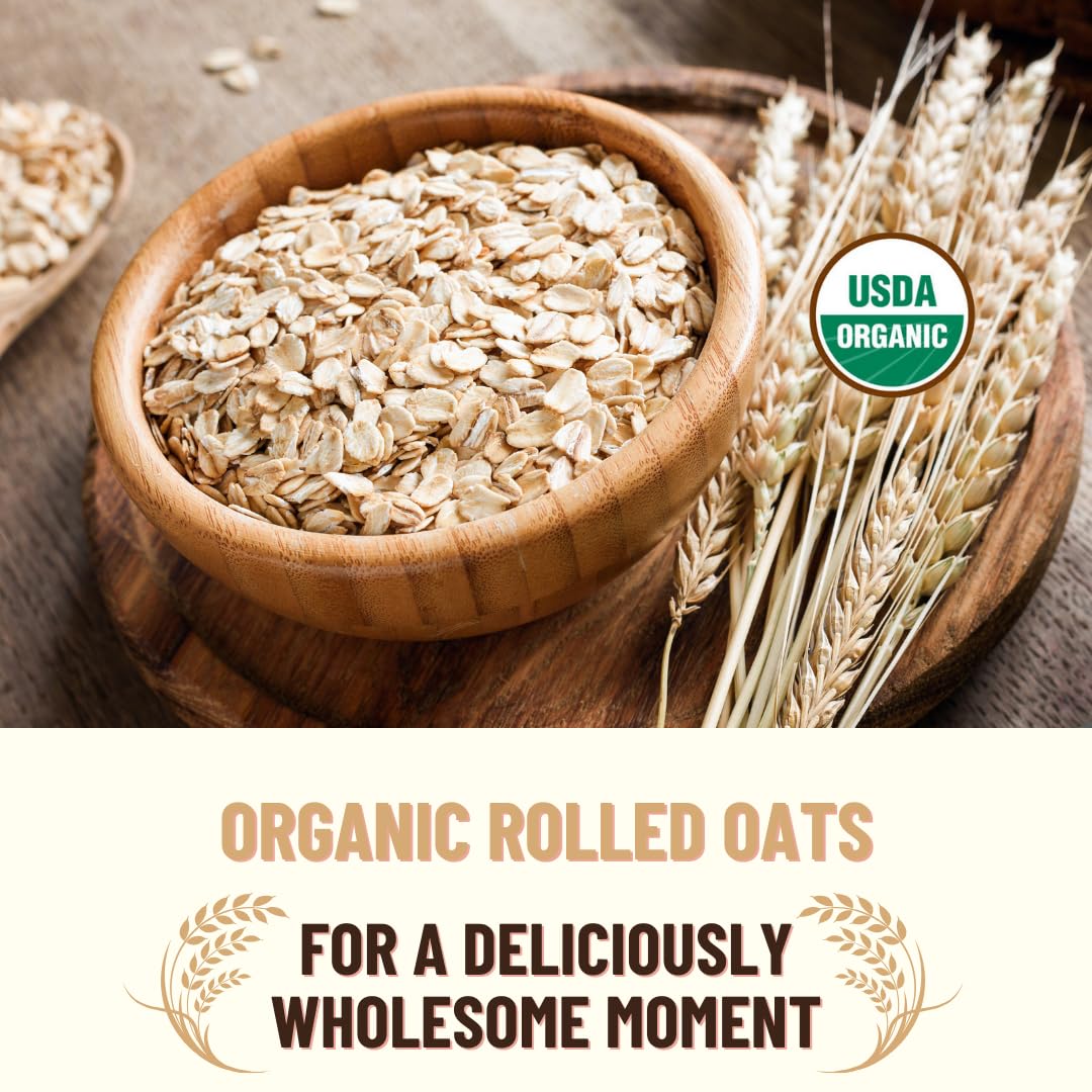 Mountain High Organics Inc Certified Organic Rolled Oats 6G Bucket 23LBS Tan