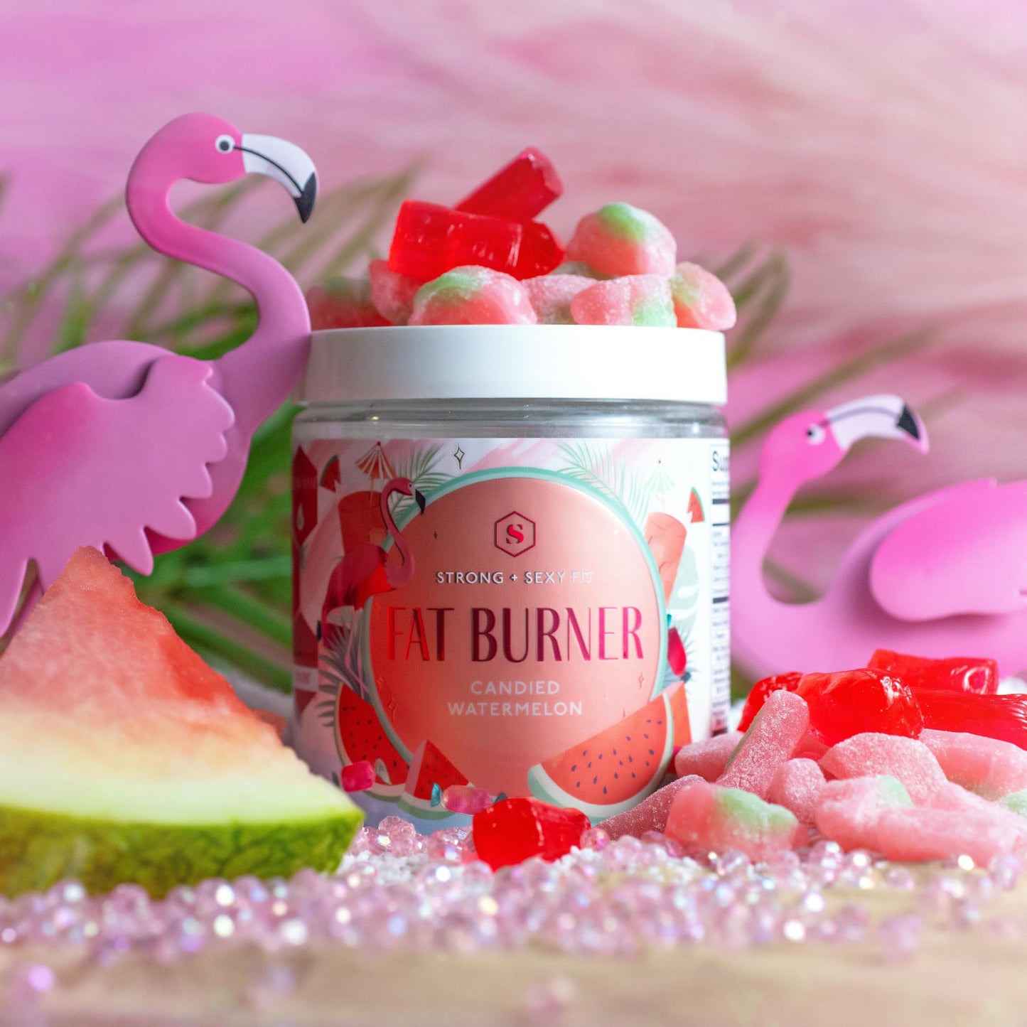 Strong + Sexy Fit, Weight and Diet Support Health Supplement, Workout Drink Powder for Natural Energy, Appetite Control, and Metabolism Support, Supplement for Women, Candied Watermelon Flavor, 30 Svg