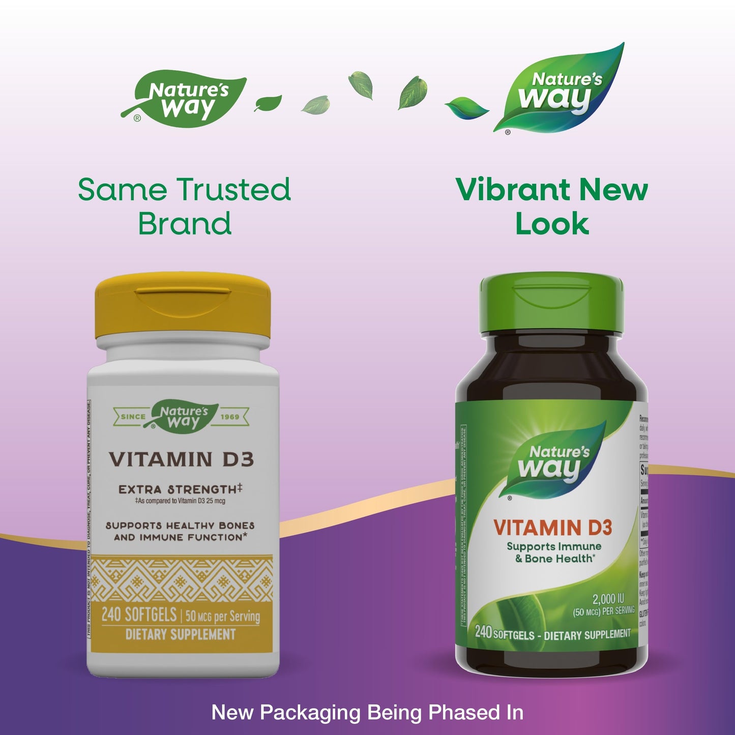 Nature's Way Vitamin D3 Extra Strength, Supports Bone Health and Immune Function*, 2000 IU (50 mcg per Serving), 240 Softgels (Packaging May Vary)