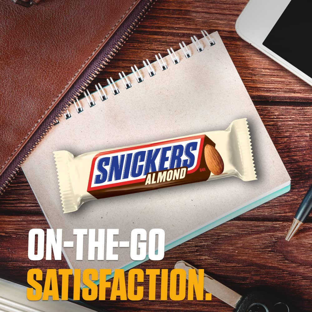 SNICKERS Candy Almond Milk Chocolate Bars Bulk Pack 176 oz Bars Pack of 24