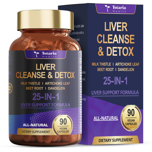 Liver Cleanse Detox & Repair 25-in-1 with Milk Thistle,Dandelion Root,Beetroot, Artichoke Extract for Liver Health Herb Liver Support Supplement Vitamins Zinc, Choline 90 Vegan Capsules