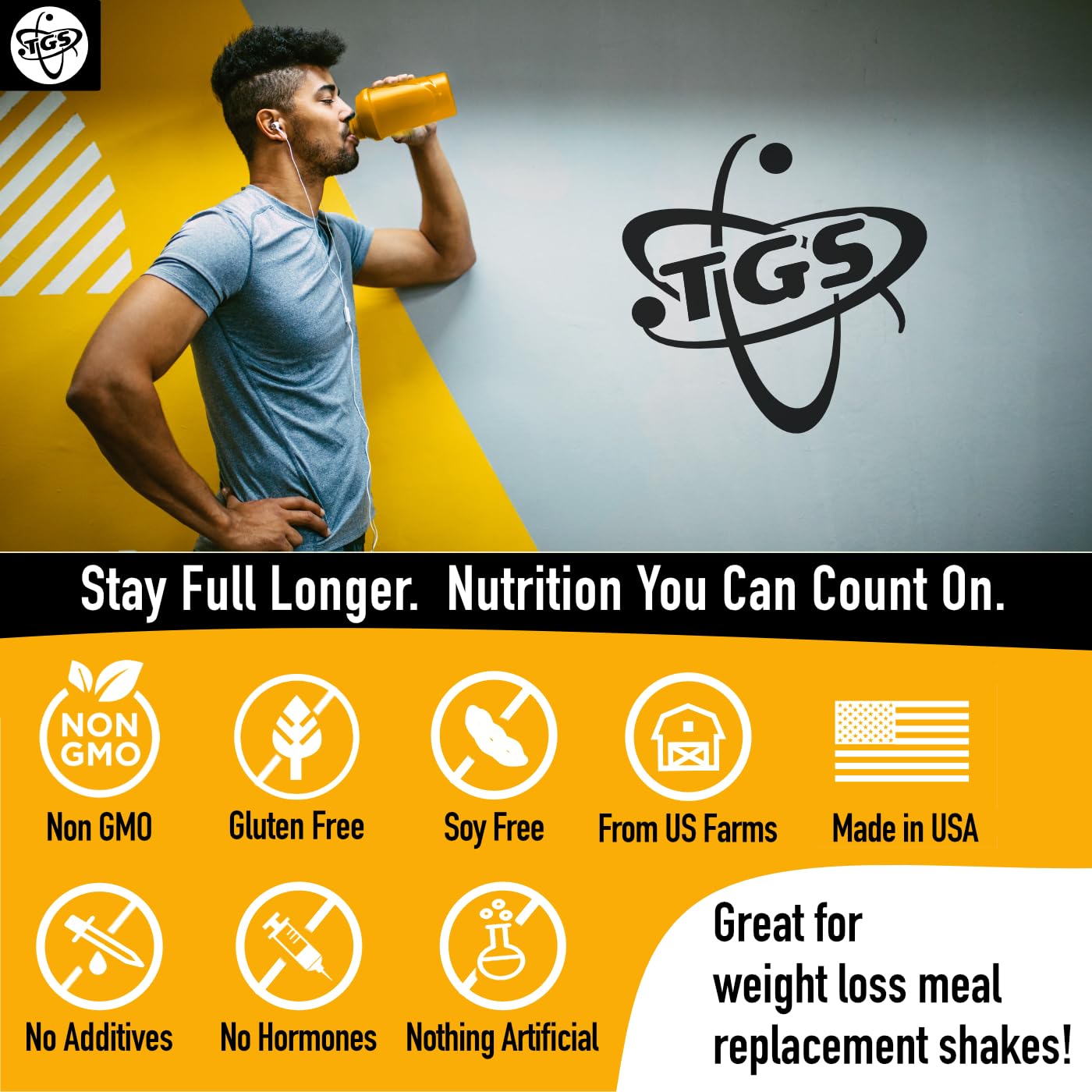 TGS Nutrition Whey Protein Powder Unflavored, Unsweetened, Keto Friendly - 2lb - Low Carb, Low Calorie, No Soy, Made in USA