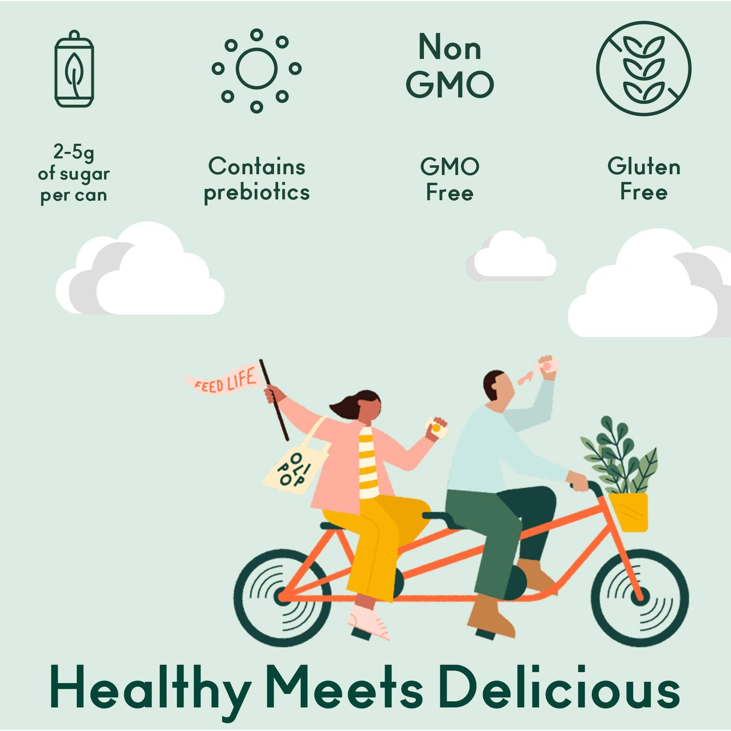OLIPOP  The Sampler 6Flavor Soda Variety Pack Healthy Soda Prebiotic Soft Drinks Supports Digestive Health  Gut Health High Fiber Low Calorie Low Sugar Vegan 12 oz 12Pack