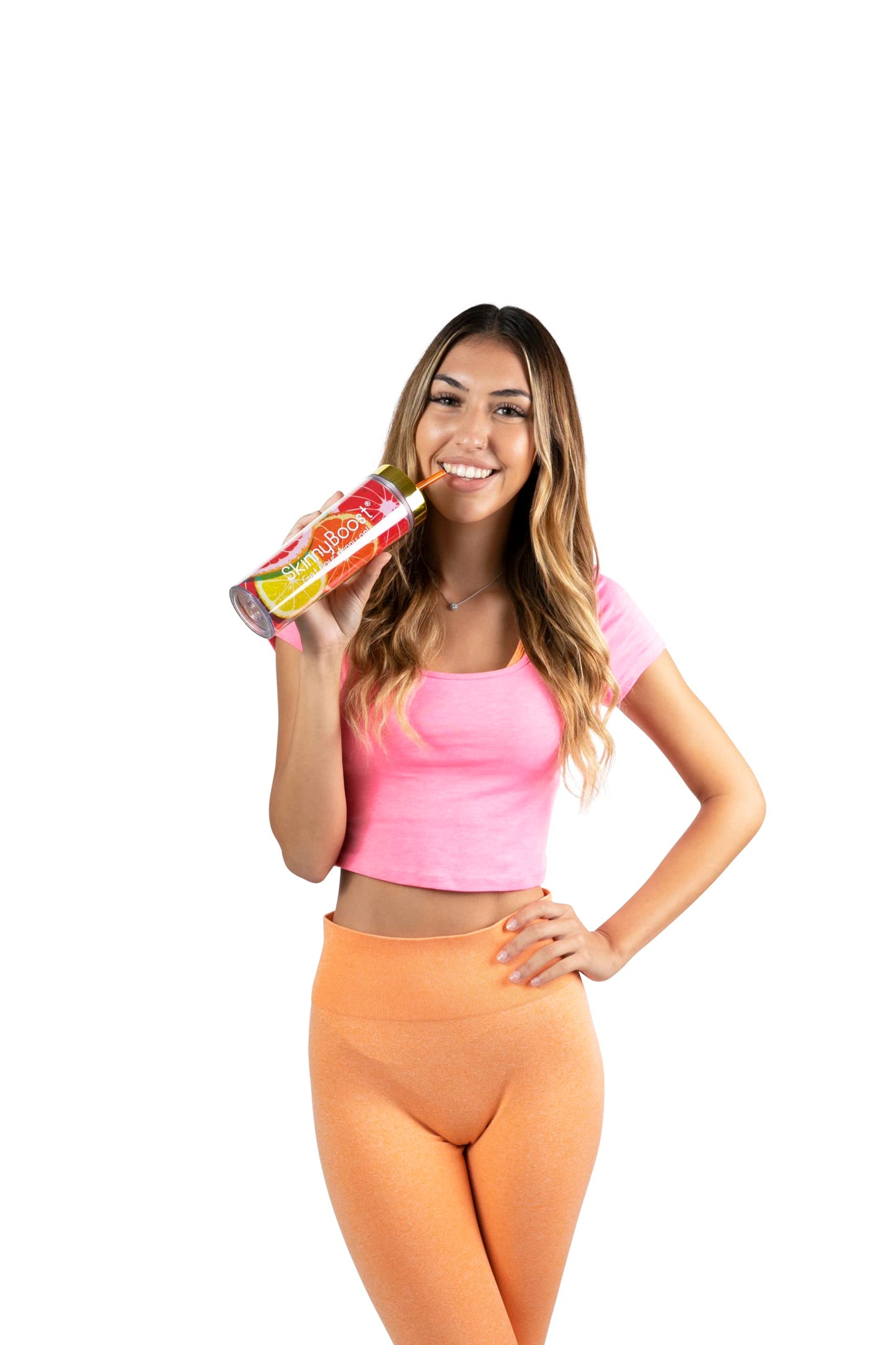 Skinny Boost Tea Kit-2 Pack-2 Plus Free Fruit Slice Tumbler- 2 Daytime Teas (28 Bags/Pouch) 2 Evening Detox Teas (14 Bags/Pouch) Non GMO, Vegan, All Natural Detox and Cleanse
