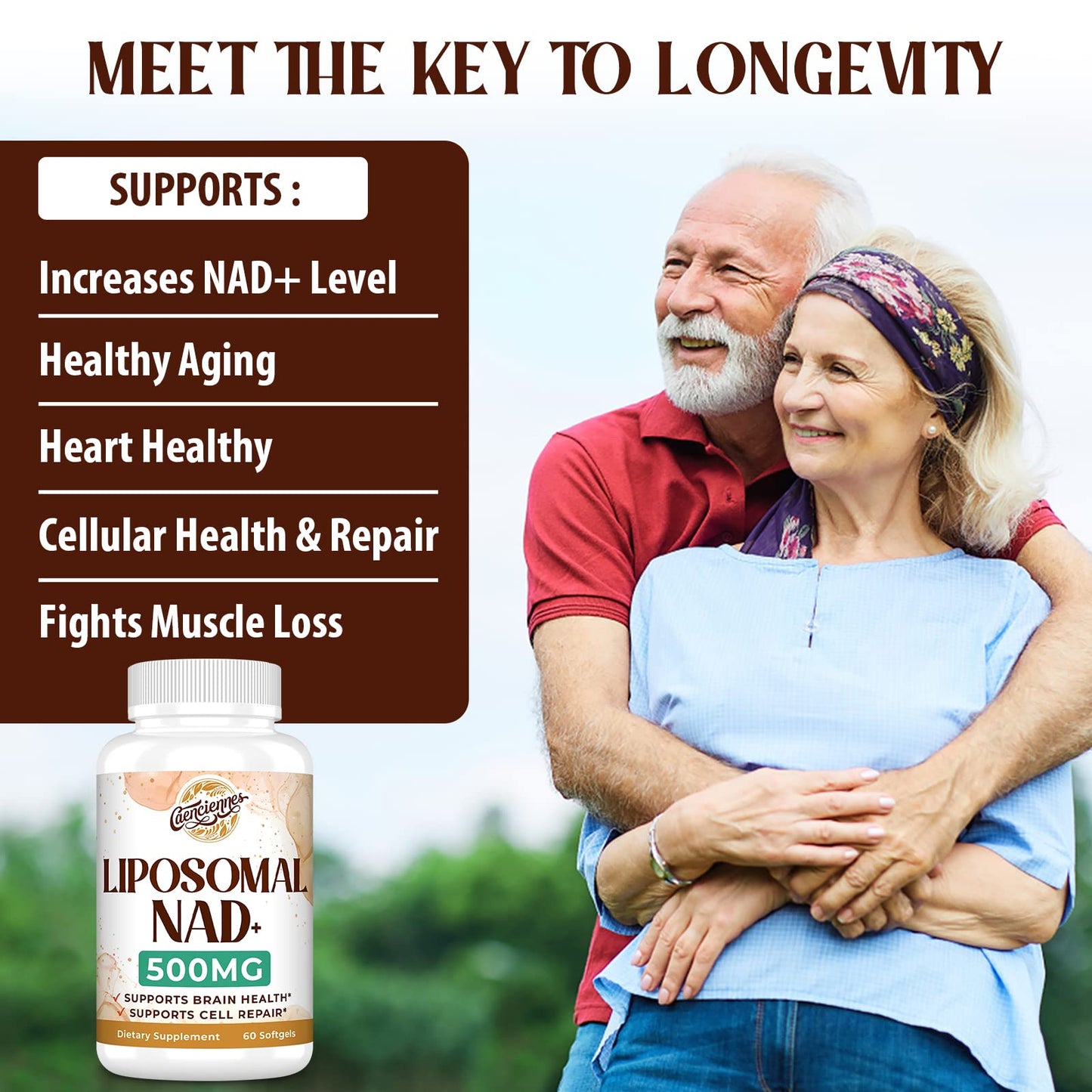 Liposomal NAD+ 500 MG Supplement, True NAD Plus Supplement, Superior Absorption, Boost NAD+ More Efficient Than Nicotinamide Riboside for Cellular Energy, Healthy Aging, 120 Serving