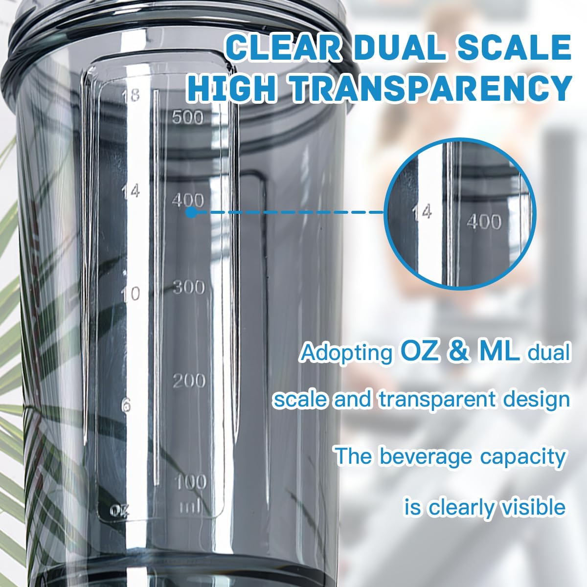 APZNBYR Customized Plastic Shaker Bottles Heat-resistant Thickened Bottom, Custom Protein Shaker Cup for Sports Fitness Gym, Customizable Shaker Bottles for Protein Mixes Transparent Design, Gray
