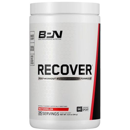 BARE PERFORMANCE NUTRITION BPN Recover Post-Workout Enhanced Muscle Recovery Drink Mix, Watermelon, 25 Servings